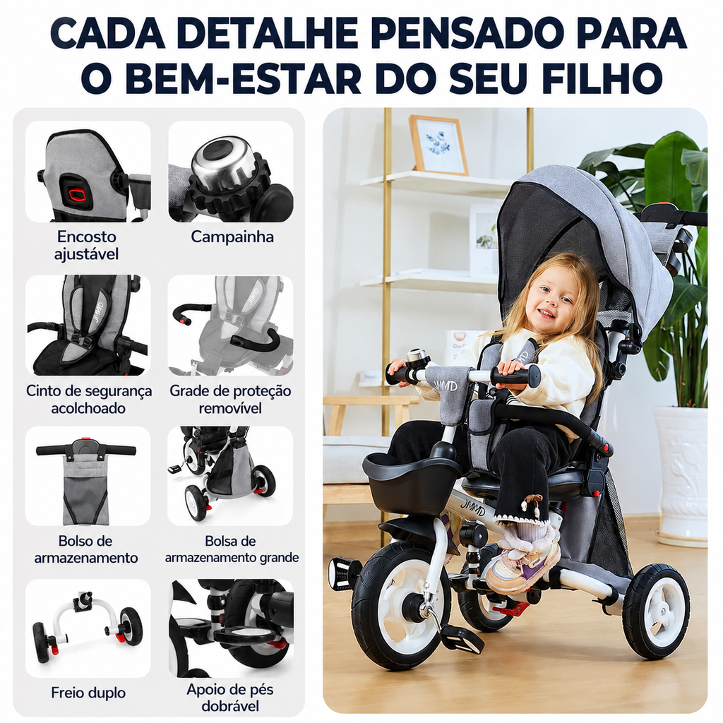 Triciclo Dobrável 8 em 1