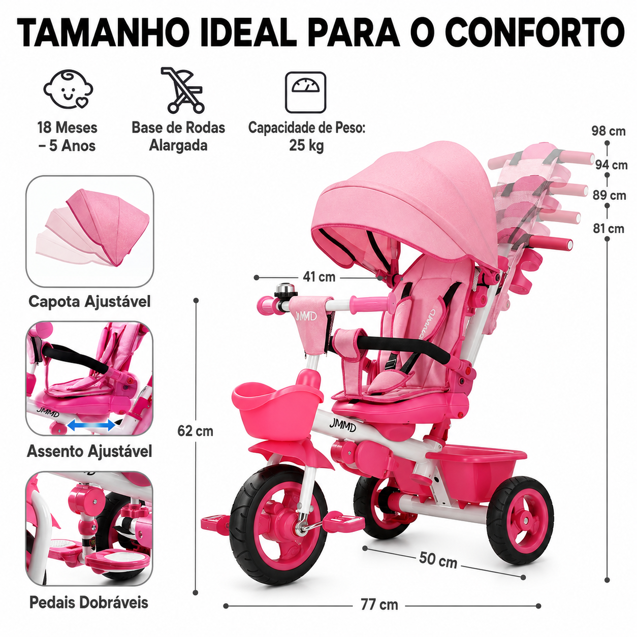 Triciclo Inicial 7 em 1(Não Dobrável)