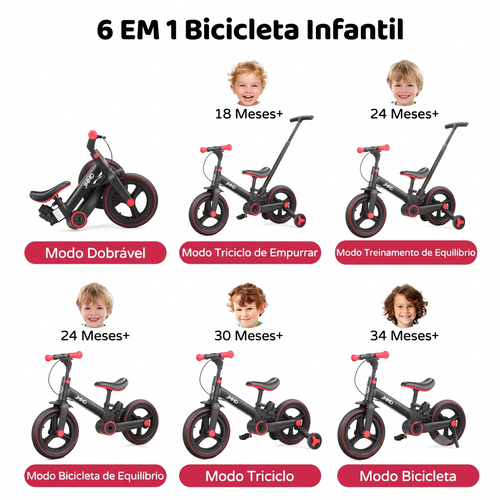 Bicicleta 6 em 1 Cresce Comigo
